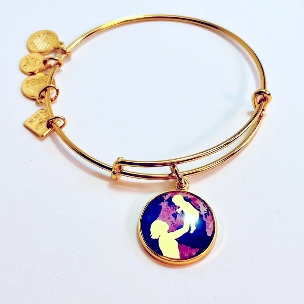 Alex and Ani “Bright Future” Mother and Child Expandable Charm Bracelet, Gold